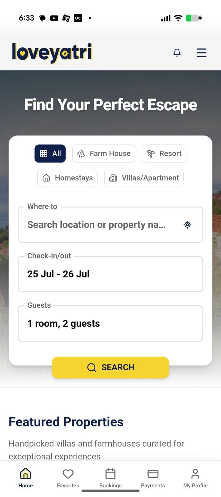 Loveyatri mobile traveller experience