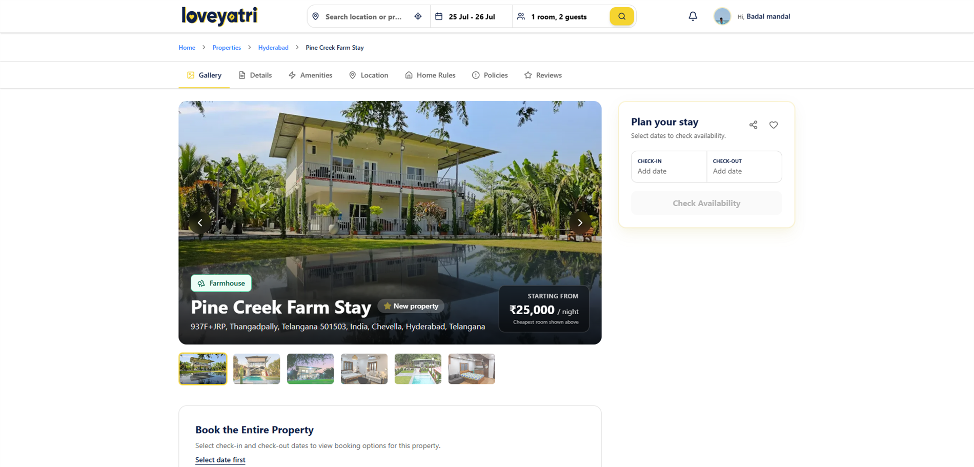 Loveyatri property details page