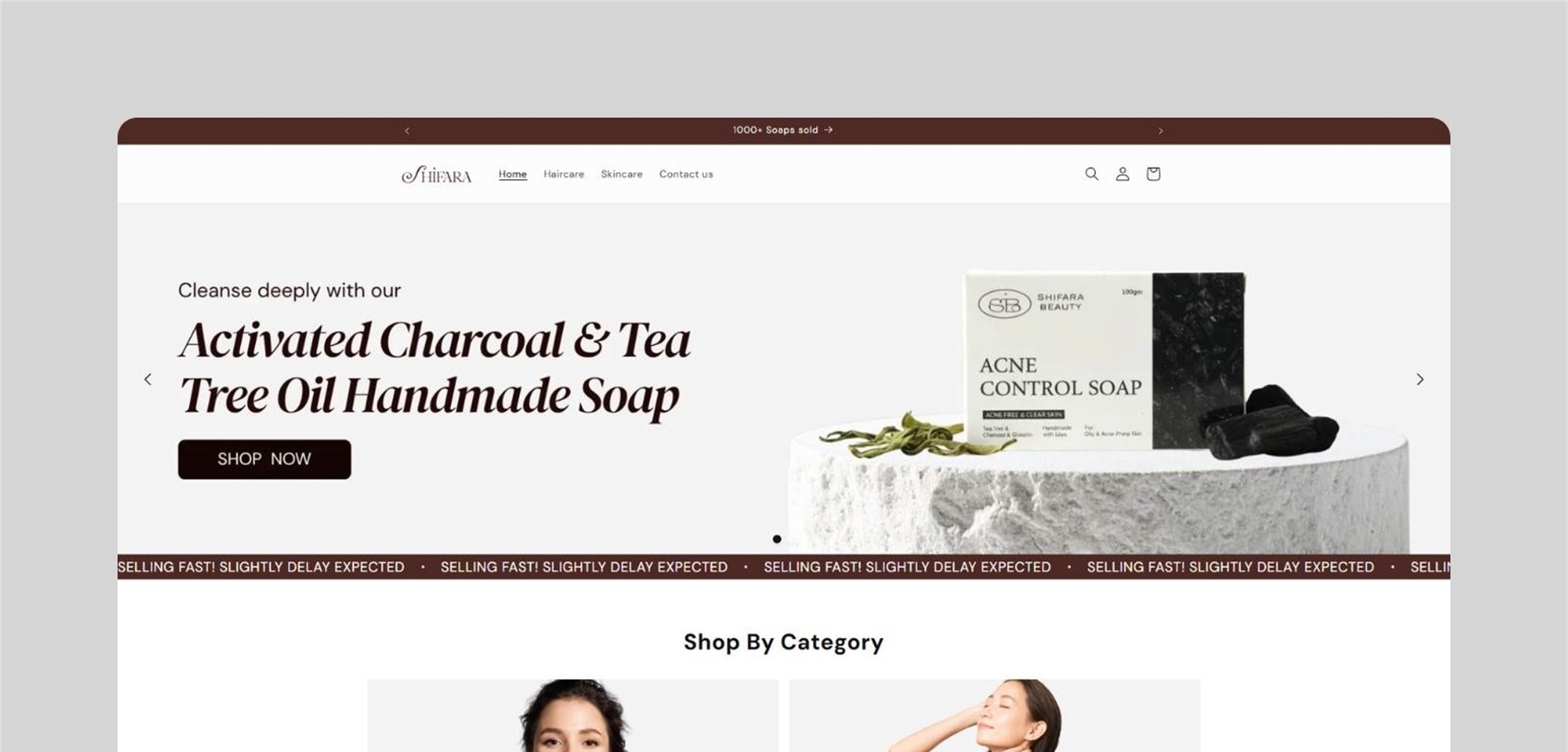 Shifara Beauty Shopify storefront homepage
