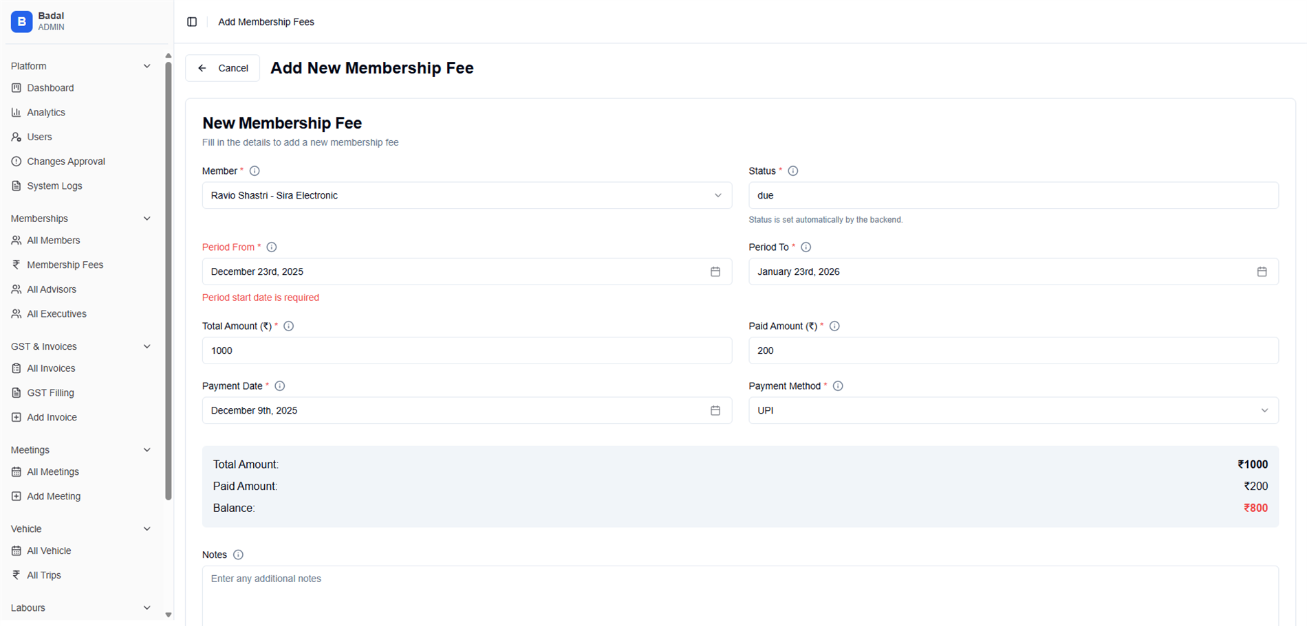 TSMWA membership fee entry form